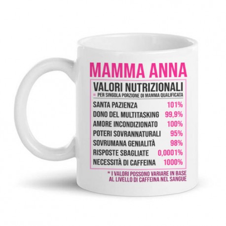 Tazza mug 11 oz Valori nutrizionali Mamma divertenti! Idea regalo! Personalizzabile con nome!