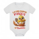 Body bimbo e bimba La mia prima Pasqua! Personalizzato con nome! Pulcino carino e ovetto!