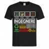 T-Shirt Maglietta nera Uomo Ingegnere, scheda divertente, personalizzabile con data di nascita! Regalo laurea ingegneria!