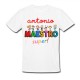 T-Shirt Maglietta Uomo Maestro super, personalizzata con nome! Idea regalo insegnante scuola!