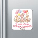  Set di 10 calamite magneti Primo Compleanno 1 anno, personalizzate con nome! Bomboniera festa bimba! Coniglietti!