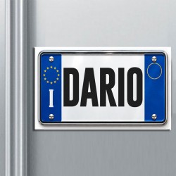 Calamita magnete rettangolare con stampa Targa blu personalizzata, personalizzabile con nome!