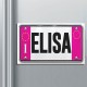 Calamita magnete rettangolare con stampa Targa fucsia personalizzata, personalizzabile con nome!