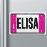 Calamita magnete rettangolare con stampa Targa fucsia personalizzata, personalizzabile con nome!