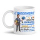 Tazza mug 11oz Ingegnere, risolve il problema ma poi... Frase divertente! Personalizzata con nome!
