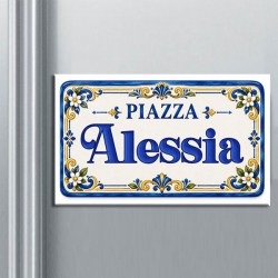 Calamita magnete rettangolare con stampa design Piazza targa personalizzata, personalizzabile con nome!