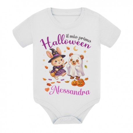 Body bimba Il mio primo Halloween, coniglietta carina! Personalizzabile con nome!