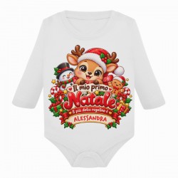 Body bimbo e bimba manica lunga Il mio primo Natale, il regalo più dolce! Personalizzabile con nome!